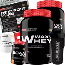 Kit 2x Whey 900g + Bcaa + Creatina + Dextrozz + Coqueteleira