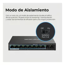 Switch Poe Mercusys Ms110p 10 Puertos / 8 Poe 65w 100mbps