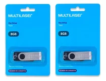 Kit 2 Pen Drive 8gb Multilaser Pd587 Usb 2.0 Original Nfe   