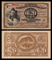 Billete 20 Centesimos Fuertes Buenos Aires 1869 - Copia 503
