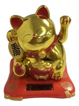 Mini Maneki Neko Gato De La Fortuna 7.5cm Color Dorado