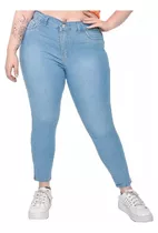 Pantalon Jean Chupin Mujer Tiro Alto Elastiza Talles Grandes