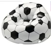 Puff Inflable Modelo Pelota De Fútbol Negro Y Blanco Envío G