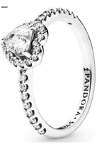 Anillo Pandora Corazón Elevado Plata Empaque Completo 