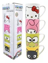 Juego De 4 Tazas Apilables Hello Sanrio 330 Ml