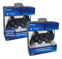 Kit 2 Controles Dualshock 3 Ps3 Modelo Sony Wireless Sem Fio