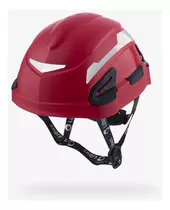 Casco De Altura Modelo Andes Libus Con Arnes Y Reflectivos Color Rojo