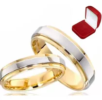 Par Alianças Moeda Antiga 6mm Noivado Casamento Cor Ouro 18k