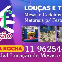 Locação Toalhas Louças Mesas E Cadeiras Tendas Brinquedos.