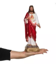 Sagrado Corazón De Jesús Figura Resina Aerografo 30cm.