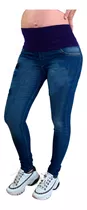 Calça Gestante Jeans Elástico Suplex Grávida Confortável