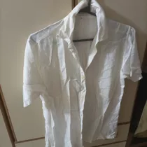Camisa Corta Blanca Con Botones 