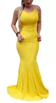 Vestido Feminino Longo Rabo Sereia Viscolycra S/renda Festa