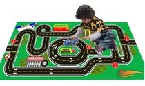 Tapete Ilustrativo Pista Para Carrinho Hot Wheels 150x70cm