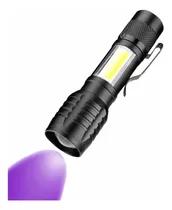 Lámpara Linterna Táctica Luz Negra Ultravioleta Campismo Multiusos Seguridad Alacranes Batería Recargable Led Q5 Uv Color De La Linterna Negro