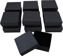 Cajas Joyería Regalo Negro Texturizado 12 Piezas