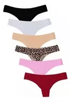 Pack De 6 Bragas Sexy Tanga Sin Costuras Para Mujer