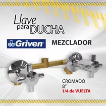 Llave Para Ducha Mezclador Griven 8  1/4 Vuelta / 03601