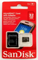 Memoria Sandisk 32gb Con Adaptador Micro Sdhc 