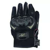 Guantes Moto Touch Malla Protección Nudillos Palma Negro M