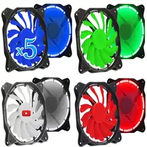 Cooler Fan Led 120x120x25 Azul Vermelho Verde Branco 5 Unid