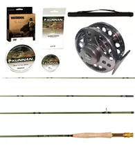 Combo Kunnan Mosca Fly Cast Caña Quillen 4 + Reel 2 R Linea