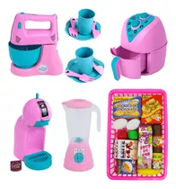 Kit Cozinha Brinquedo Eletrodomésticos + Comidinhas - 24pcs