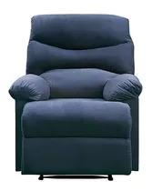 Silla Reclinable Tela Tejida Azul Para Sofa Sala Estar