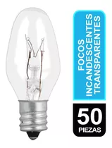 Focos Incandescentes Transparentes,base E12,7.5watts, 50piezas Color De La Luz Luz De Día