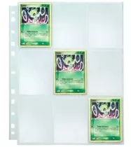 10 Folhas Plásticas P/ Pasta Fichário Álbum Pokémon 9 Bolsos