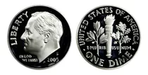 2005 S Plata Ley 900 Proof Roosevelt Dime