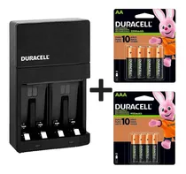 Cargador Duracell + 4 Aaa Recargables + 4 Aa Recargables