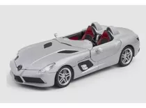 Miniatura Metal 1:24 Mercedes Slr Stirling Moss C/ Led E Som Cor Prateado