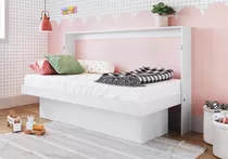 Mini Cama De Solteiro Com Mesa Young Art In Móveis Branca