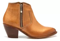 Botita Texana De Cuero Camel Mujer Gravagna