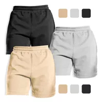 Kit 3 Bermudas Moletom Masculina Academia Corrida Premium