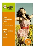 Papel Fotográfico Mate Wayport 110grsx100 ,caratulas-insumax Color Blanco