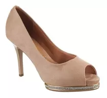 Zapatos Stilettos Vizzano Mujer Beige Taco 10 Cm Gamuzados