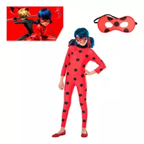 Fantasia Ladybug Infantil Festa Joaninha Luxo Com Mascara