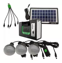 Kit Panel Solar Radio Batería  Carga Usb + 3 Bombillos 3w