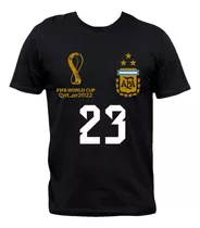Remera Negra Argentina Camiseta Jugadores Campeones 2022