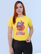 Polera Dama Estampada Algodon Chica Astronauta Planeta 390