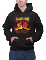 Poleron Unisex Benediction Concierto Rock Heavy Metal Estampado Algodon