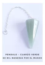 Pendulo Cuarzo Verde. Piedra Natural Energética, Salud