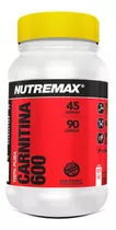 Carnitina 600 90 Caps Nutremax Quemador Grasas Sabor Sin Sabor