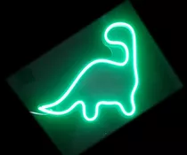 Placa Luminosa Led Neon Dinossauro Dino Jurassic Park