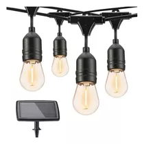 Guirnalda Solar Exterior Homely Luces Terraza Vintage 10 Metros + 10 Ampolletas Impermeables E27