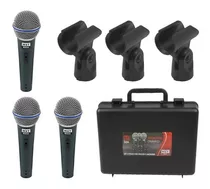 Kit Com 3 Microfones Dinâmico Mxt Pro Btm-58a Sem Cabos