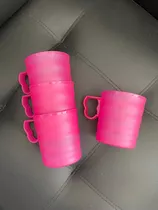 Juego De 4 Tazas Tupperware Fucsia