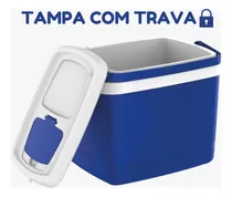 Caixa Térmica Cooler 32l C/ Alça Até 50 Latinhas Cerveja Azul
